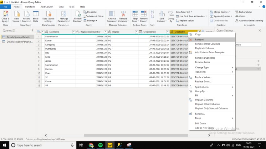 Preparing Data For Power BI Report and Dashboard